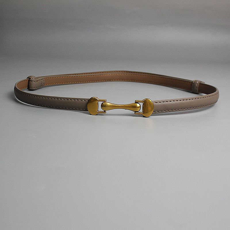 Adjustable Buckle Thin For Women Versatile Decorative Dress Two-Layer Cowhide Accessory Belt Waist Chain_voghion.com
