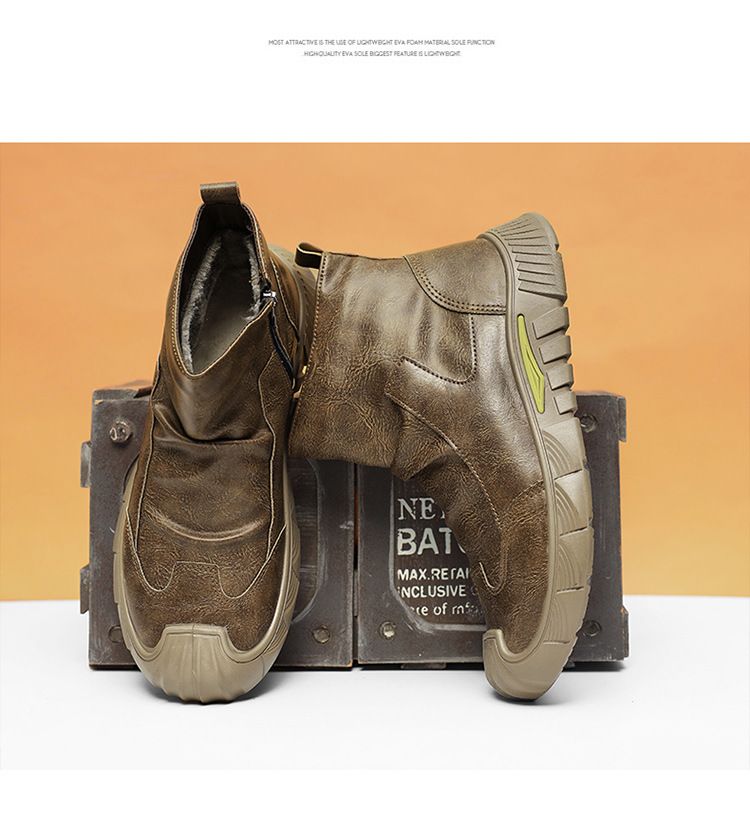 Autumn High Top New Versatile Zipper Korean Edition Martin Boots Men's Casual Shoes_voghion.com