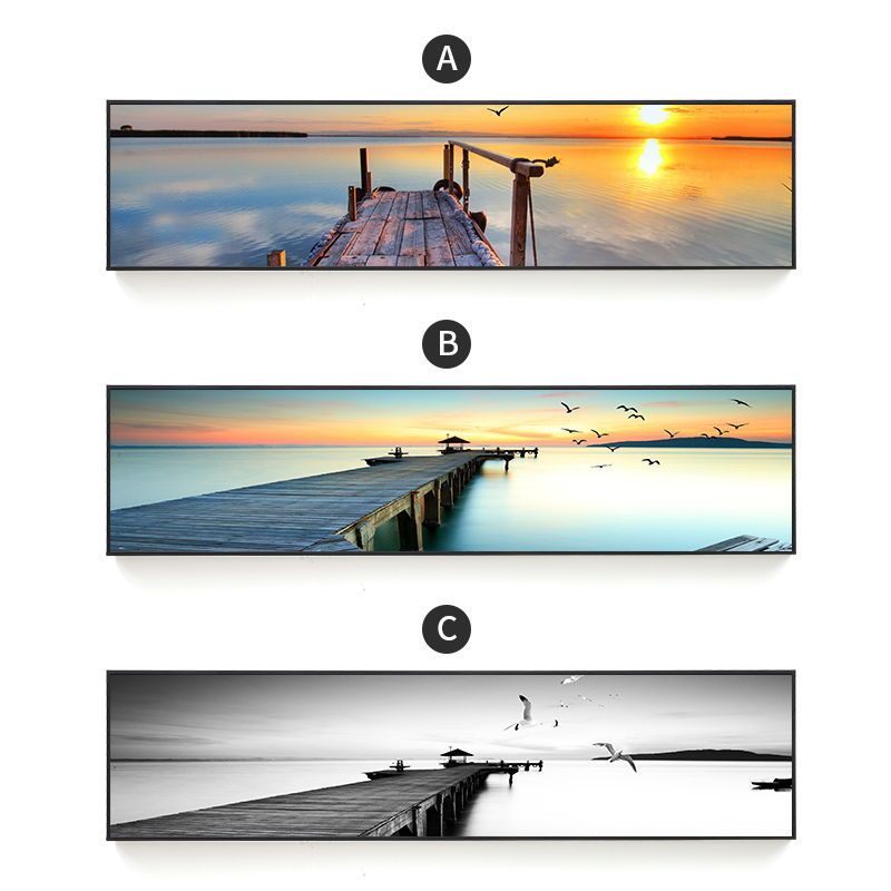 Hotel Naturalny krajobraz Nadmorski Nostalgiczny molo Nocny Nordycki Dekoracyjny Sypialnia Salon Wiszący obraz_voghion.com