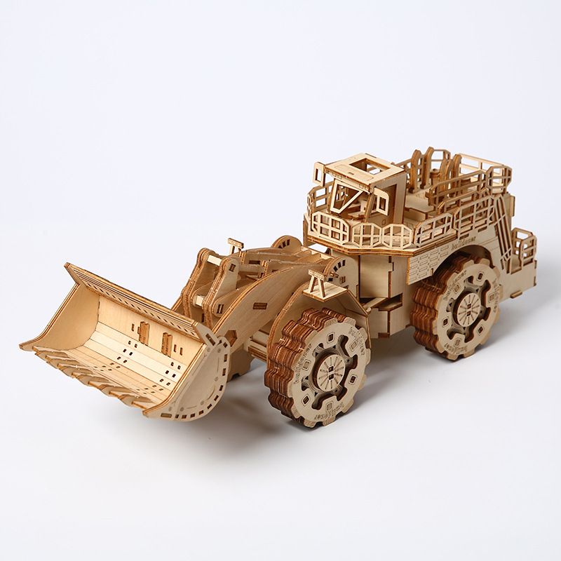 3D dreidimensionales Gabelstapler-Puzzle aus Holz, handgefertigtes Spielzeug, DIY 3D dreidimensionales Holzpuzzle, kreatives Spielzeug, Modellornament_voghion.com