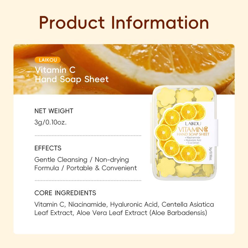 Scrub e trattamenti per il corpo, compresse di sapone monouso aromatizzate alla vitamina C, carta saponata portatile, compresse lavamani mini-petali portabili da studenti e bambini_voghion.com
