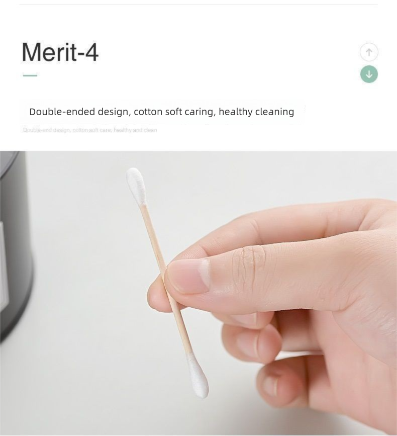 Disposable Makeup-Specific Wooden Ear Cleaning Multi-Functional Double-Ended Cotton Swabs Thick Sticks_voghion.com