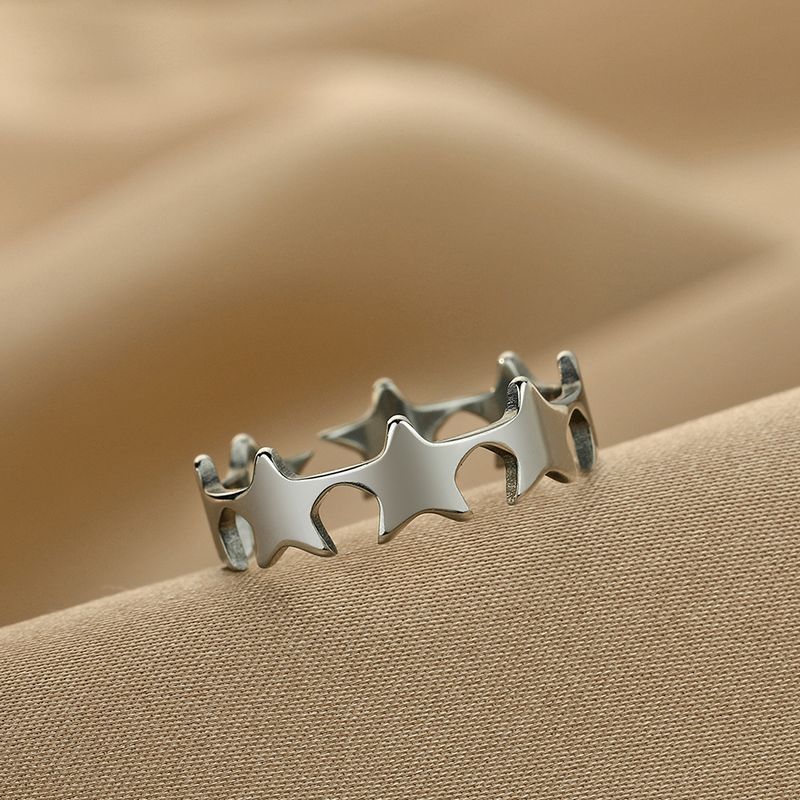 Pronto Stock Acciaio Inossidabile Aperto Regolabile Stella Anelli Donne Boemia Gioielli Impilabile Anello Bague_voghion.com