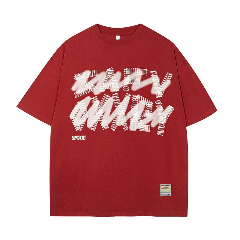 Herrenbekleidung Sommer New National Tide Campus Style Mehrfarbiger Buchstabendruck Kurzarm Jugend Beliebtes T-Shirt Baumwolle_voghion.com