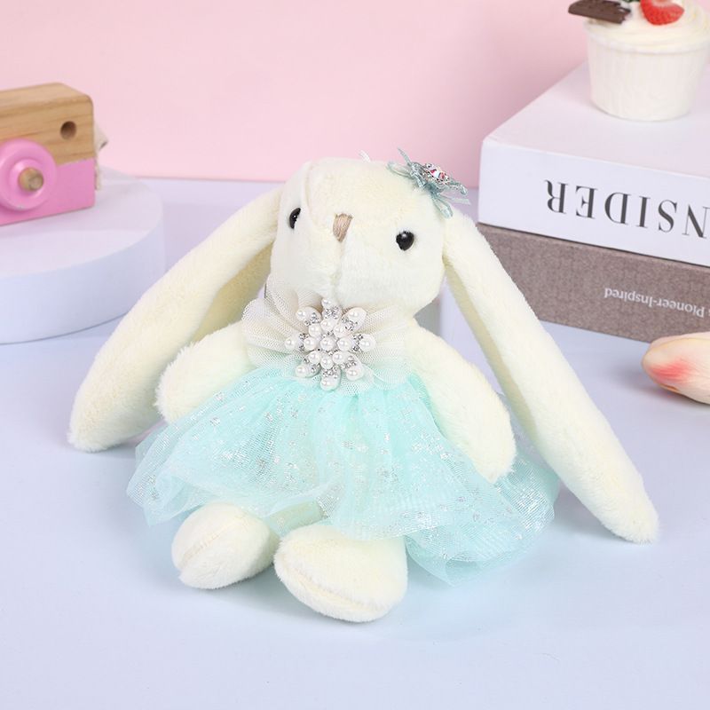 Spielzeug Süßes Plüschhäschen Puppenspielzeug Langohrkaninchen handgemachter Rag Doll Schlüsselanhänger_voghion.com