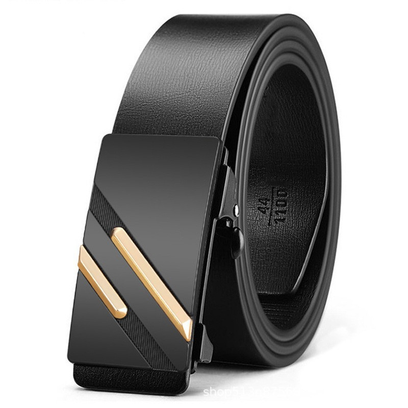 2023 New Hot Selling Belt for Men's Upgraded Automatic Buckle Two Layer Cowhide Belt, Trendy and Versatile Classic Pant Belt for Men_voghion.com