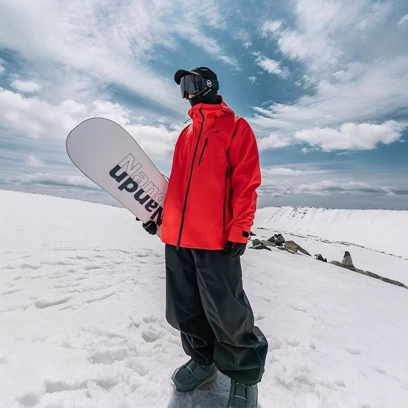 Functional Waterproof Cargo Men Spring Autumn Trendy Loose Straight Wide Leg Casual Long Ski Pants_voghion.com
