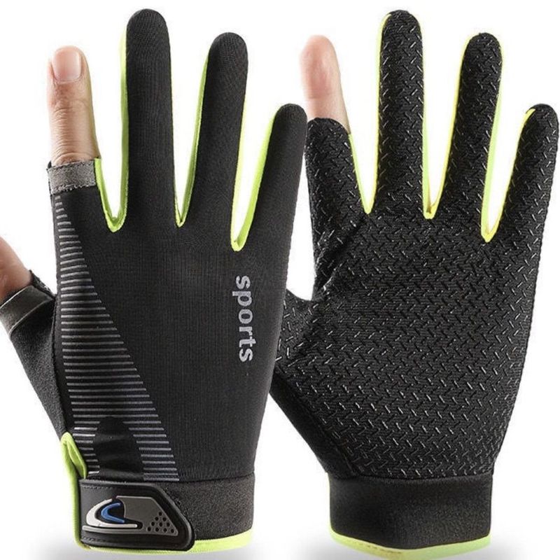 Two finger men in summer, thin ice silk, sun protection, anti slip, comfortable and breathable for driving, outdoor_voghion.com