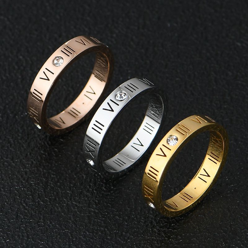 Gioielli da uomo e da donna, semplici anelli di coppia con numeri romani e diamanti, in acciaio inossidabile, con personalità, anello per il mignolo, versatile gioiello per le mani._voghion.com