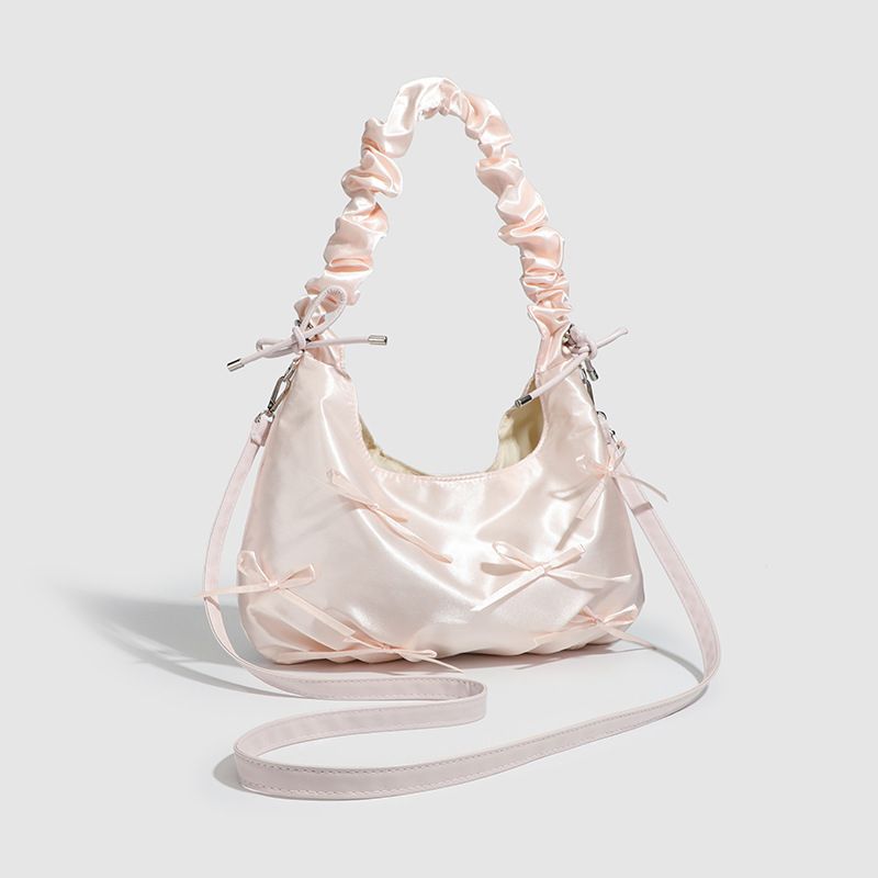 Borsa a mano plissettata versatile e carina con fiocco e nuvola, modello Sweet Girl, 2025, nuova borsa monospalla sottobraccio_voghion.com