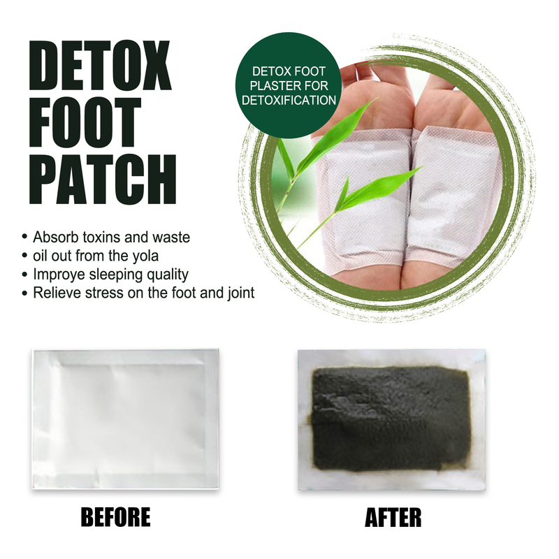 Natural bamboo charcoal foot patches remove toxins, improve headaches and back pain, help sleep and relieve stress_voghion.com