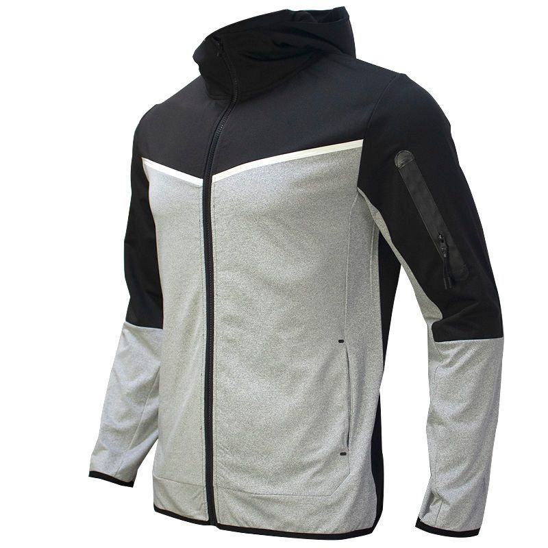 Lente en herfst complete set heren sportjas sweatshirt mouwen lange broek contrasterende cardigan capuchon los pak_voghion.com