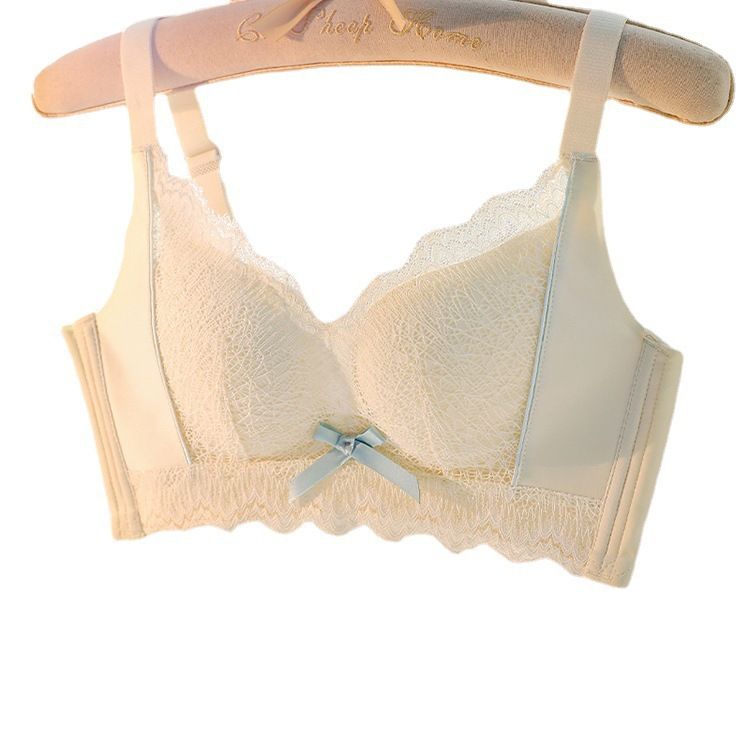 Große Brust, kleine Anpassung und nahtloser BH ohne Stahlringe, geraffte Brüste, Spitze, sexy Raffung, Mädchen Anti_voghion.com