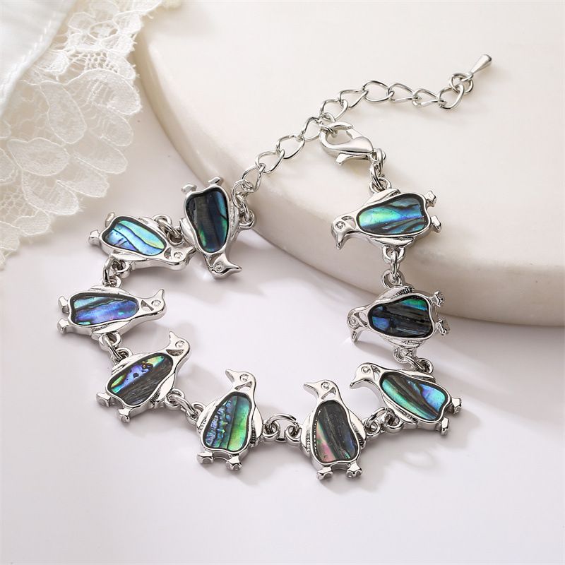 Bijoux fantaisie animal baleine pingouin papillon coquillage d'ormeau bracelet chaîne de cheville double usage_voghion.com