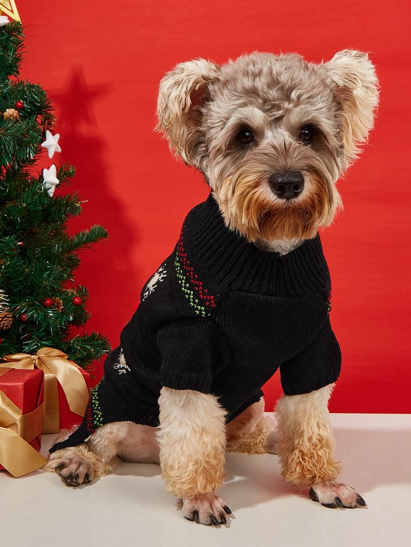 Christmas pet Clothing Red Nose Deer pet sweater Poodle Teddy Small medium large dog sweater_voghion.com