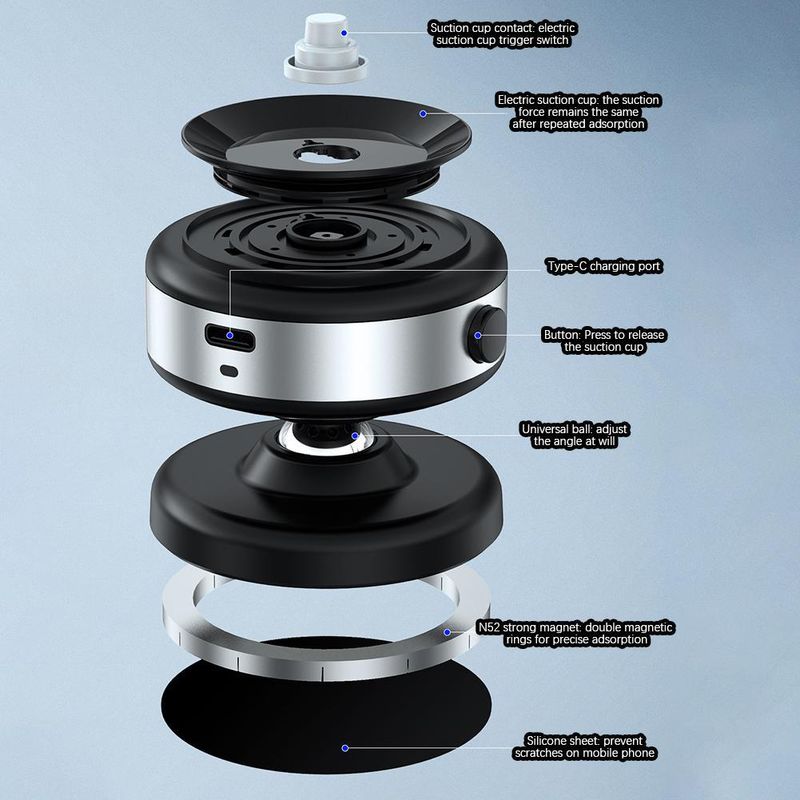 Verbeterde X9C mobiele magnetische vacuümadsorptie autotelefoonhouder navigatie speciale ondersteuning_voghion.com