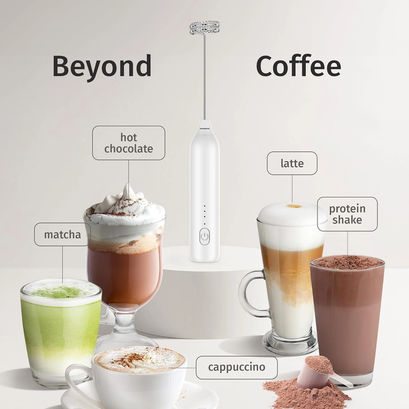 3-Speed Electric Milk Frother For Coffee With Whisk_voghion.com
