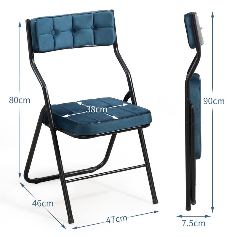 2er Set Faltstühle Mit Polster, Blu_voghion.com