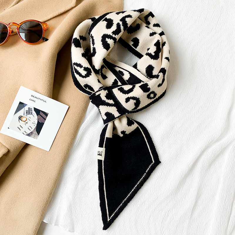 Thousand bird lattice small scarf female autumn and winter Instagram tide thickened warm decorative neck neck scarf biker scarf_voghion.com