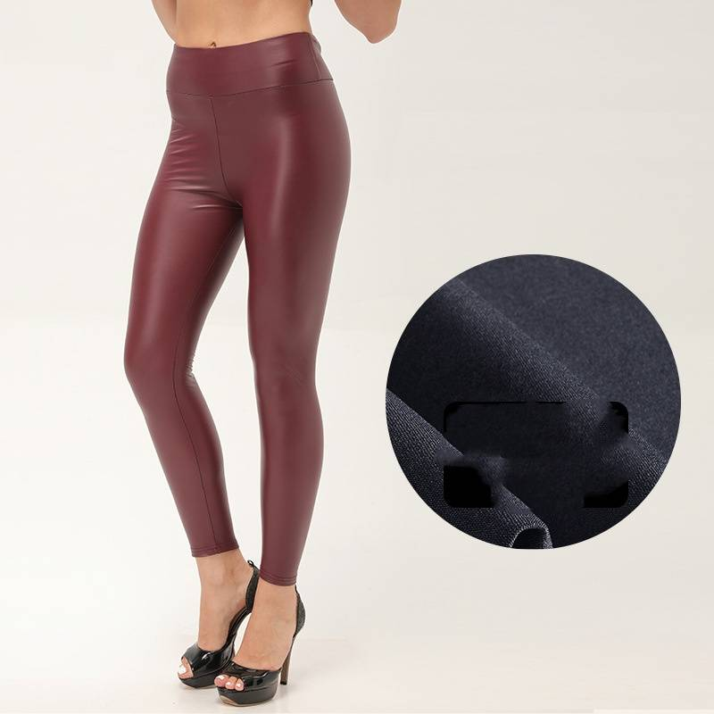 Women's Clothing PU leather pants autumn and winter new colorful high waist tight slimming outer wear leggings_voghion.com