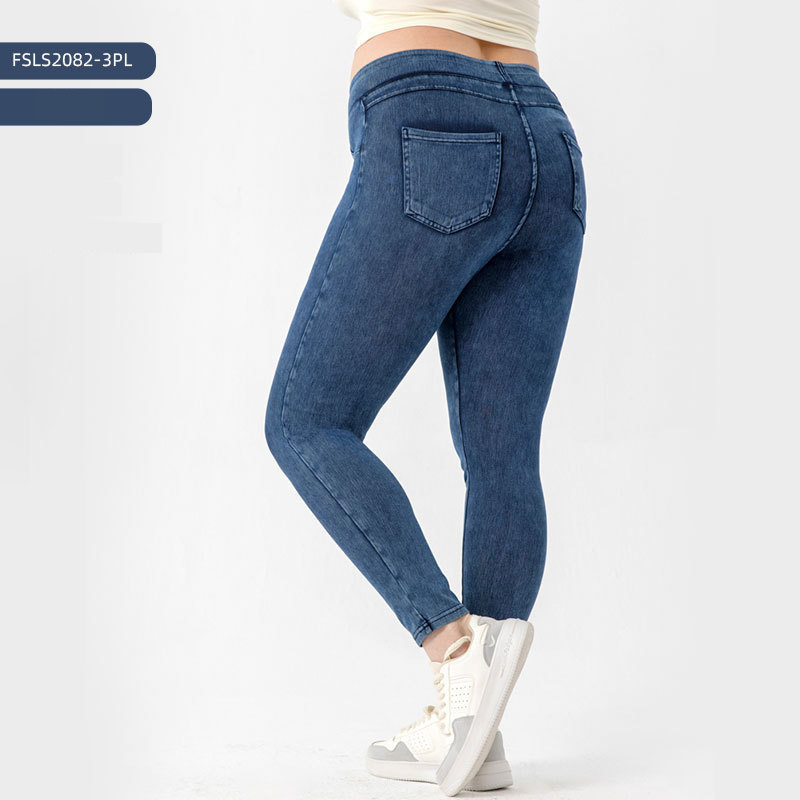 Ženska odjeća, nova Full Series traperice s dvostrukim džepom, visokog struka, uske joga traperice za mršavljenje, podizanje bokova, uvećane fitness hlače_voghion.com