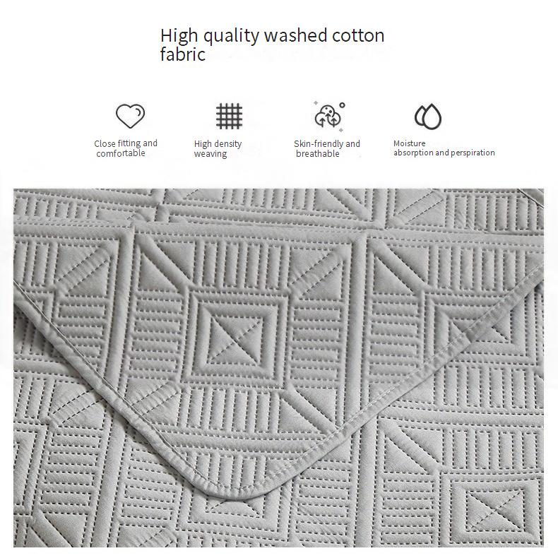 Quilted Bedspread Set 3-Piece Ultrasonic Embossed Reversible Cover With Cotton Filling Machine Washable Luxury Bedding_voghion.com