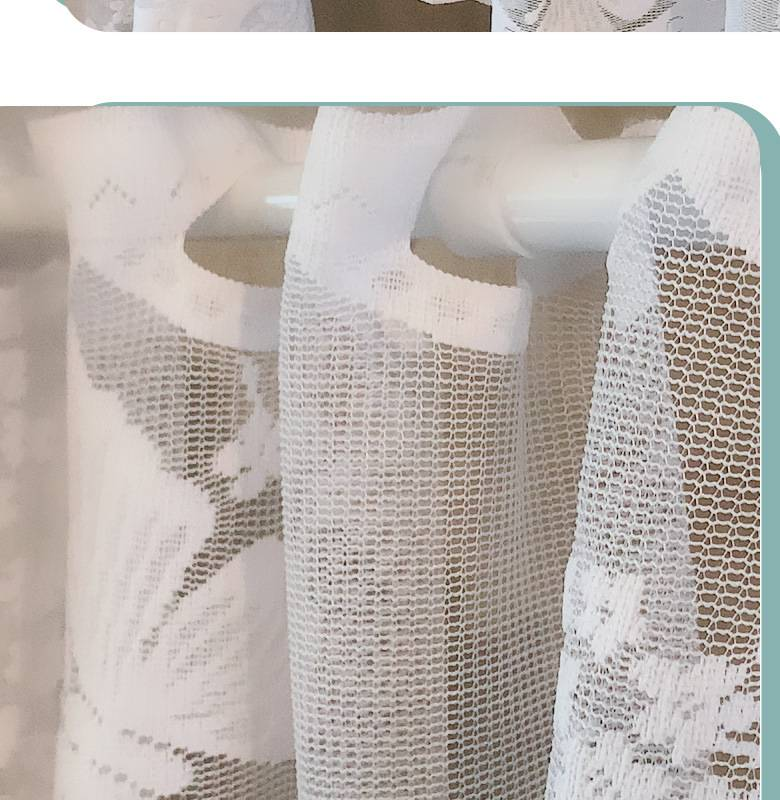Nordic Lace Curtains - 80% Polyester Sheer Voile Drapes For Windows, Doors & Room Dividers, 150x100cm/180x100cm, White_voghion.com