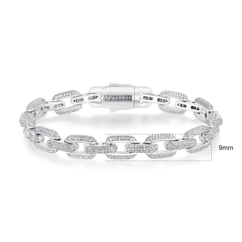 Women's & Men's Cuban Link Tennis Bracelet With Zirconia Inlay, 9mm Heavy Duty Design, Elegant & Durable Jewelry For Any Occasion_voghion.com