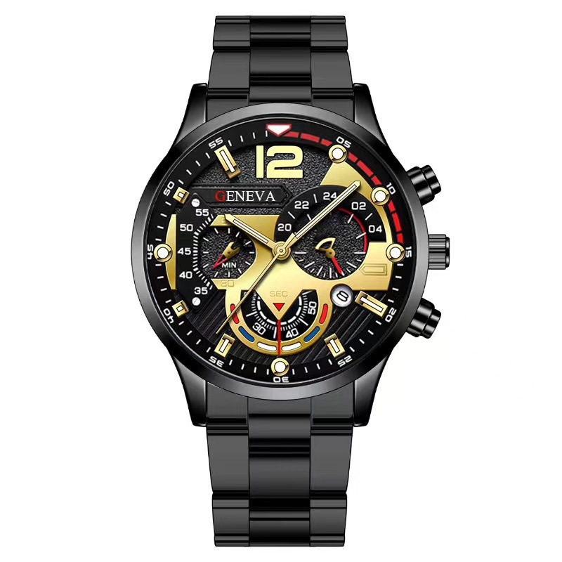 Men's Sports Quartz Watch - Stainless Steel Band, Luminous Hands, Calendar Display, Non-Mechanical Wristwatch For Boys & Men_voghion.com