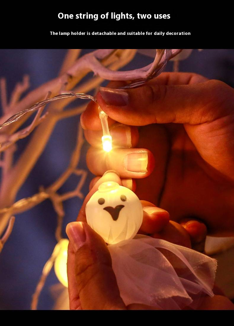 Halloween-LED-Lichterketten – Fledermaus-, Skelett-, Kürbis- und Geister-Dekorationen für gruselige Partybeleuchtung (Batterie-/Steckeroptionen, 2–3,6 m Länge)_voghion.com