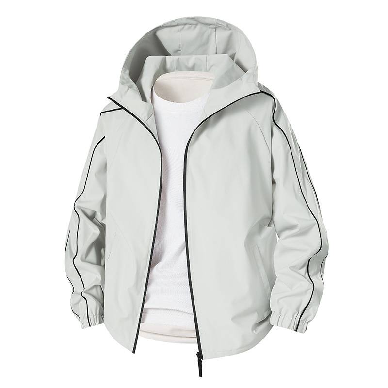Unisex Waterproof Windbreaker Jacket – Oversized Streetwear Hooded Windcoat (S-XXXL, Mocha/Black/White)_voghion.com