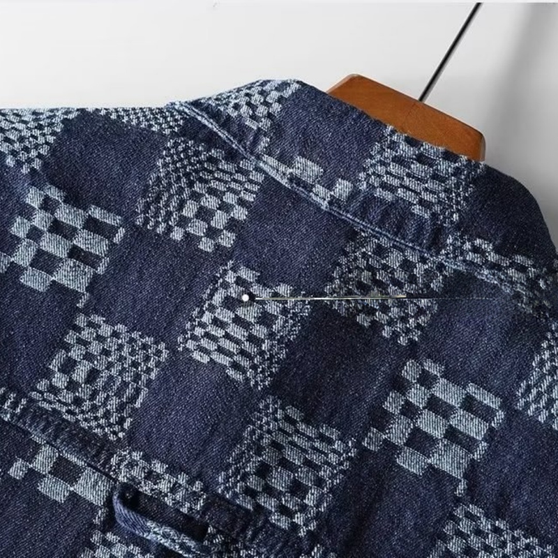 Men's Spring And Autumn Chessboard Pattern Rascal Handsome Street Explosion Casual Work Clothes Cowboy Jacket_voghion.com