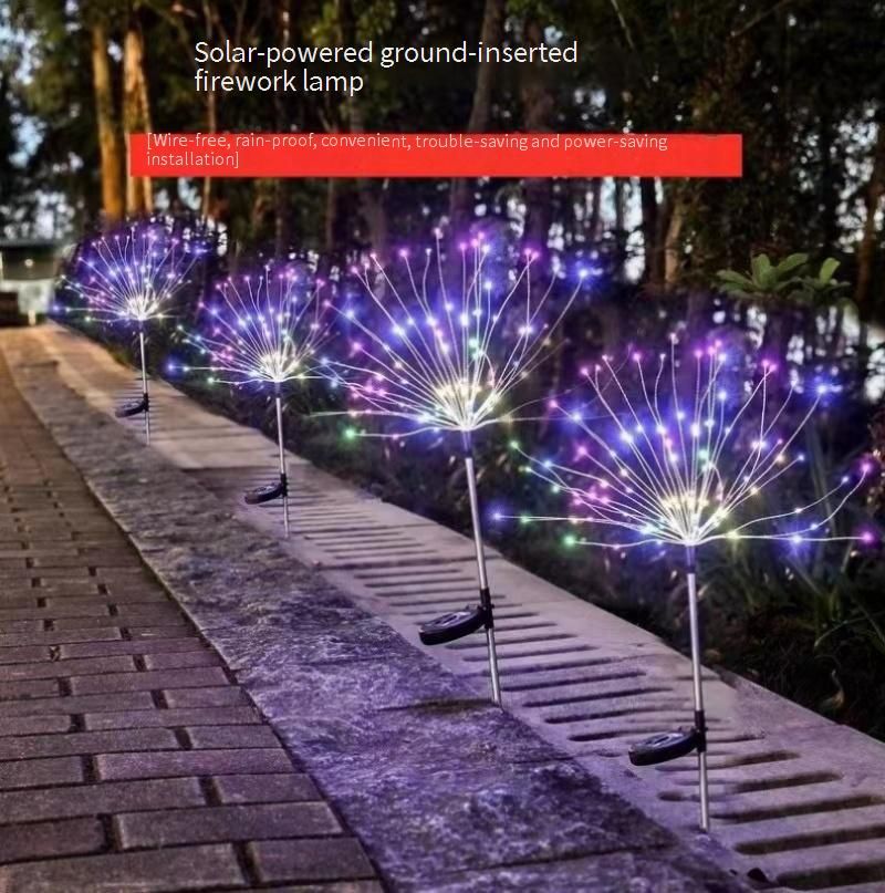 Solarbetriebene Rasenlichter, Löwenzahn-Lichterketten, wasserdichte Weihnachtsdekorationslichter für den Garten im Freien_voghion.com