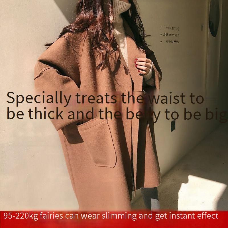 Oversized trenchcoat van wolmix voor dames – Koreaans geïnspireerd A-lijn silhouet, petite-vriendelijke lange jas met opstaande kraag_voghion.com