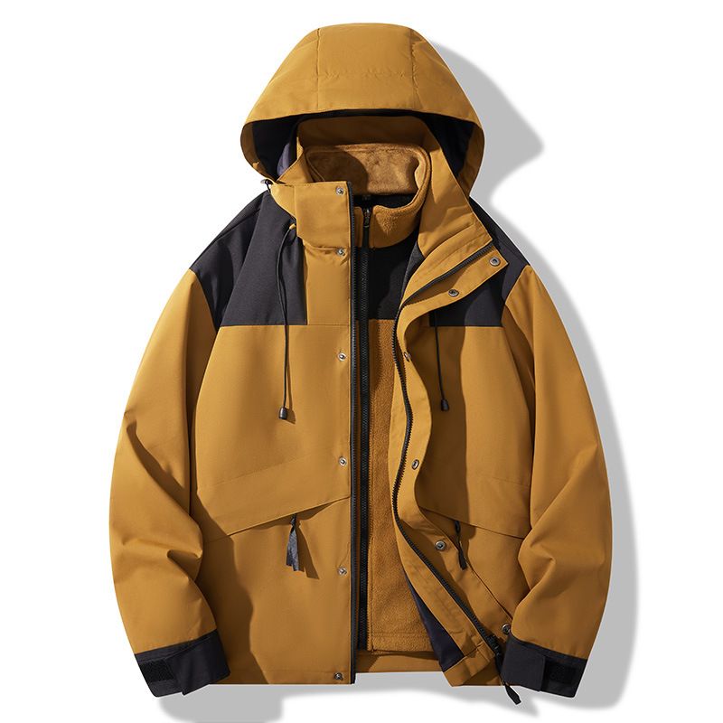 3-in-1 wasserabweisende Wanderjacke mit herausnehmbarem Fleecefutter – Unisex-Windschutzmantel für Camping und Outdoor-Abenteuer (XS-3XL)_voghion.com
