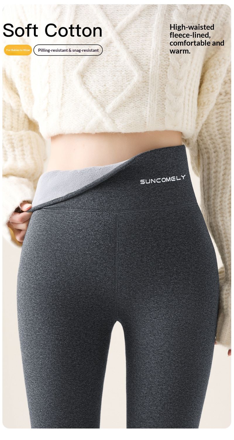 Leggings termici invernali caldi con fodera in pile di alta qualità e pantaloni elasticizzati a vita alta in pile di cammello da 600 g (opzioni da 280 g a 600 g)_voghion.com
