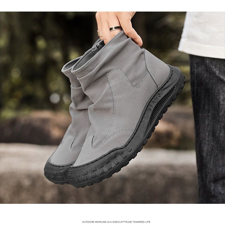 Höga Martin-stövlar för höstens nya arbetskläder, trendiga och mångsidiga halkfria, slitstarka och avslappnade arbetsskyddsskor_voghion.com