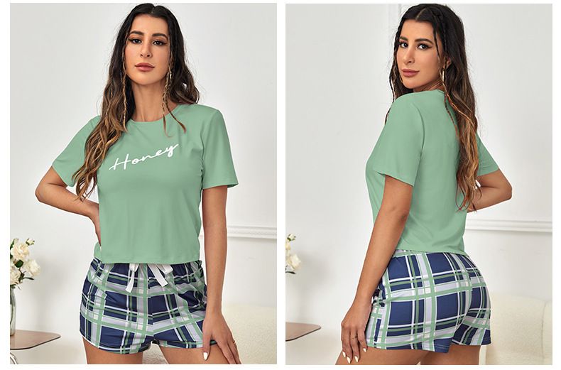 High Affordable Zipper Tie Printed Female Best-selling Home Clothes, Short-sleeved Shorts, Pants Wrinkle Dress Outfit_voghion.com