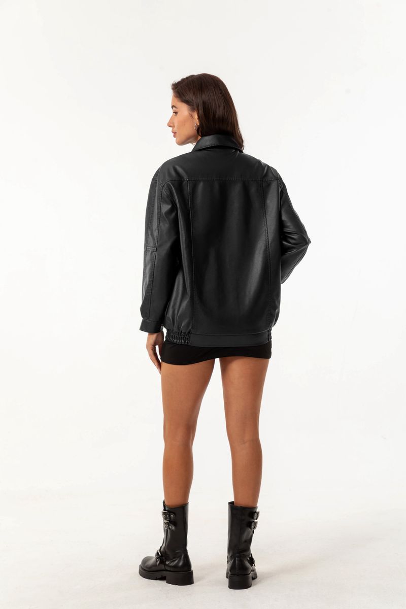 Giacca in pelle larga di tendenza moda 2024 per donna OVERSIZE Cappotto da donna a maniche lunghe con colletto rovesciato primavera autunno_voghion.com