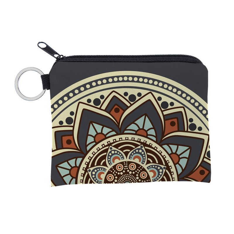 Explosive Mandala Pattern Coin Purse Water-repellent Storage Small Bag Portable Personalized Card Case Key Case_voghion.com