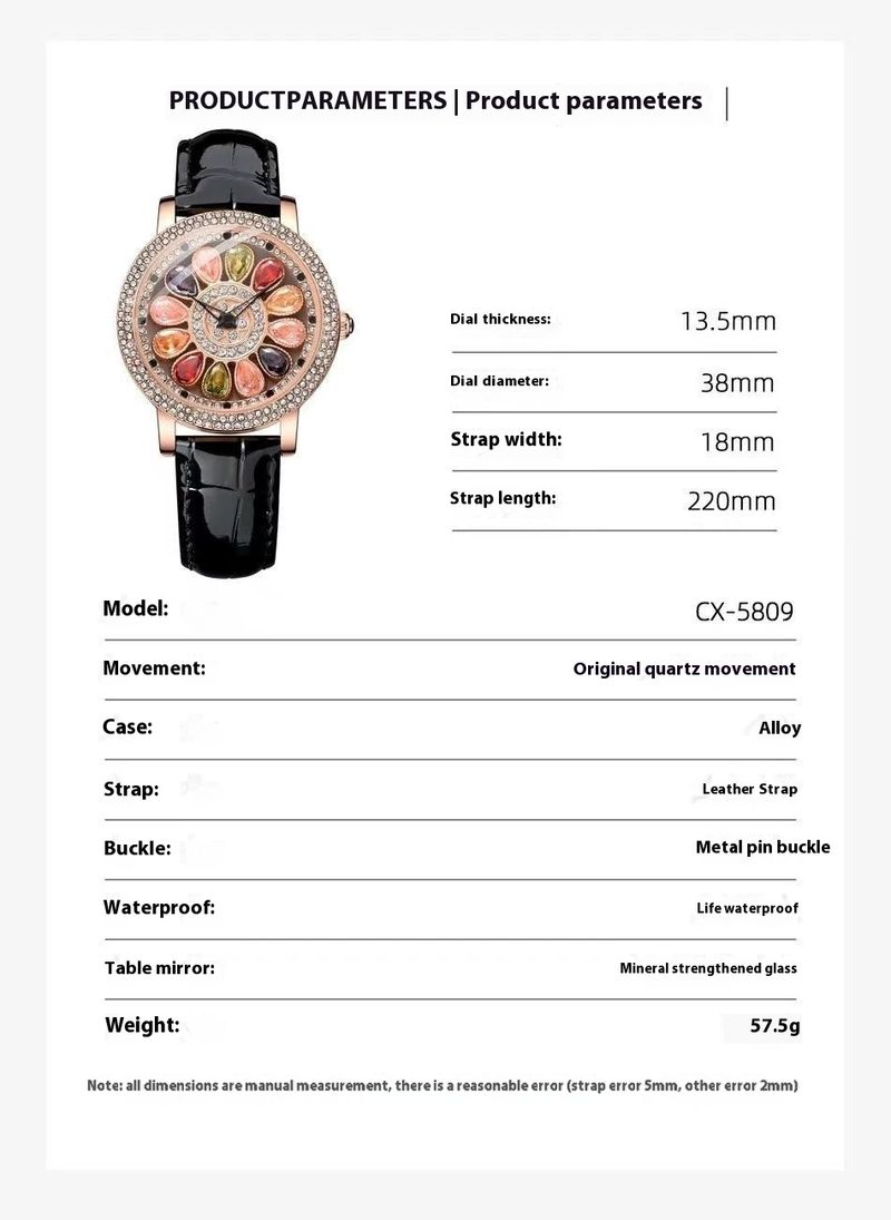 Nuovo orologio da donna versatile, colorato, alla moda, con diamanti intarsiati, impermeabile, con funzionamento tempestivo, rete in diretta, rosso_voghion.com