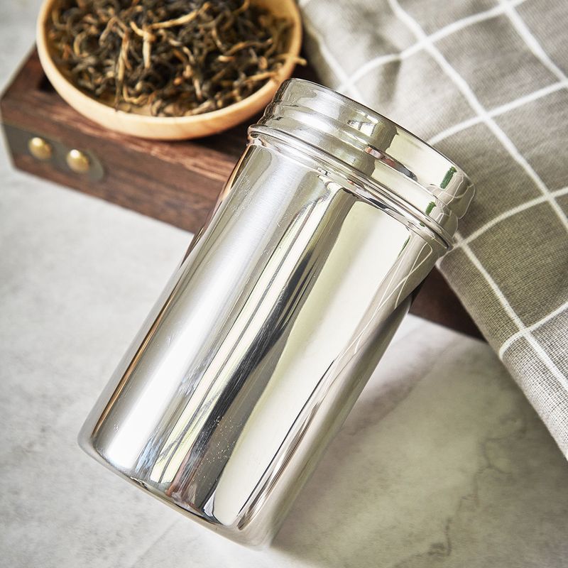 Stainless Steel Sealed Storage Jar, Portable Airtight Food Storage Container Canister for Coffee Beans Flour Cereal Suga_voghion.com