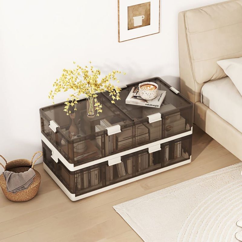 High Quality 2 Pack Stackable Storage Containers Rolling Plastic Storage Bins_voghion.com