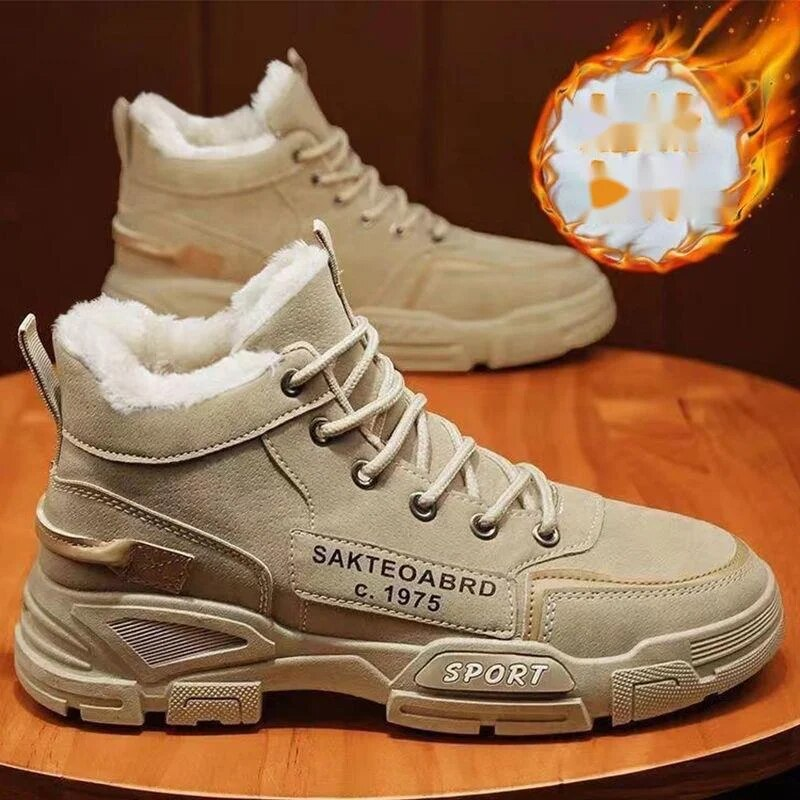 Designer-Schneestiefel, Designer-Herrenschuhe, flauschige Stiefeletten, Turnschuhe, Wanderpelz, Arbeitsschuhe, verschleißfeste Leder-Stiefeletten, Outdoor-Sportschuhe für Herren_voghion.com