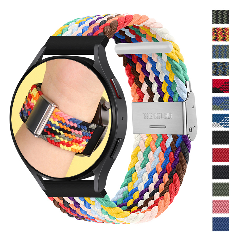 20mm 22mm Band für Samsung Galaxy Watch 4/classic /5 pro 45mm 44mm geflochtenes Solo-Loop-Armband Correa HUAWEI Watch GT 2e 3 Armband_voghion.com