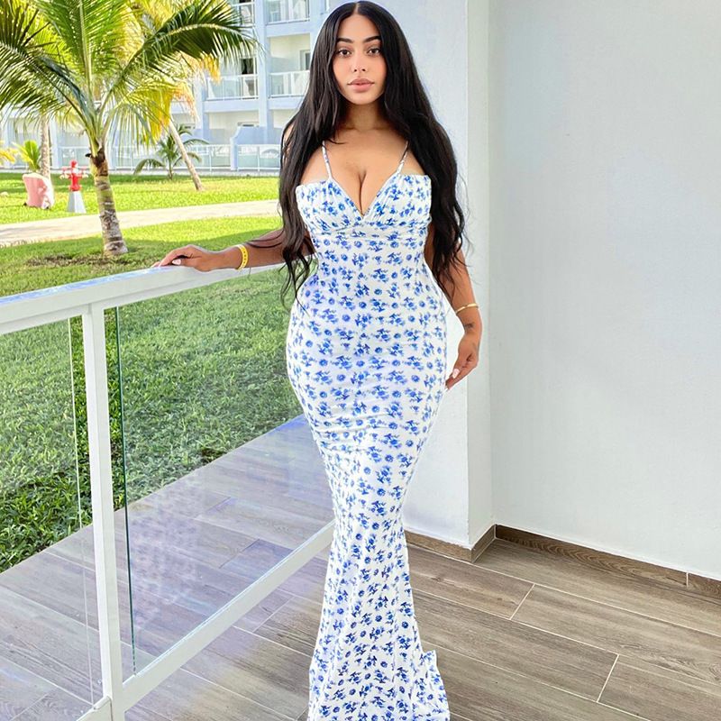 Sommer Neue Kleine Floral Hosenträger Mit Große Schaukel, frauen Kleid_voghion.com