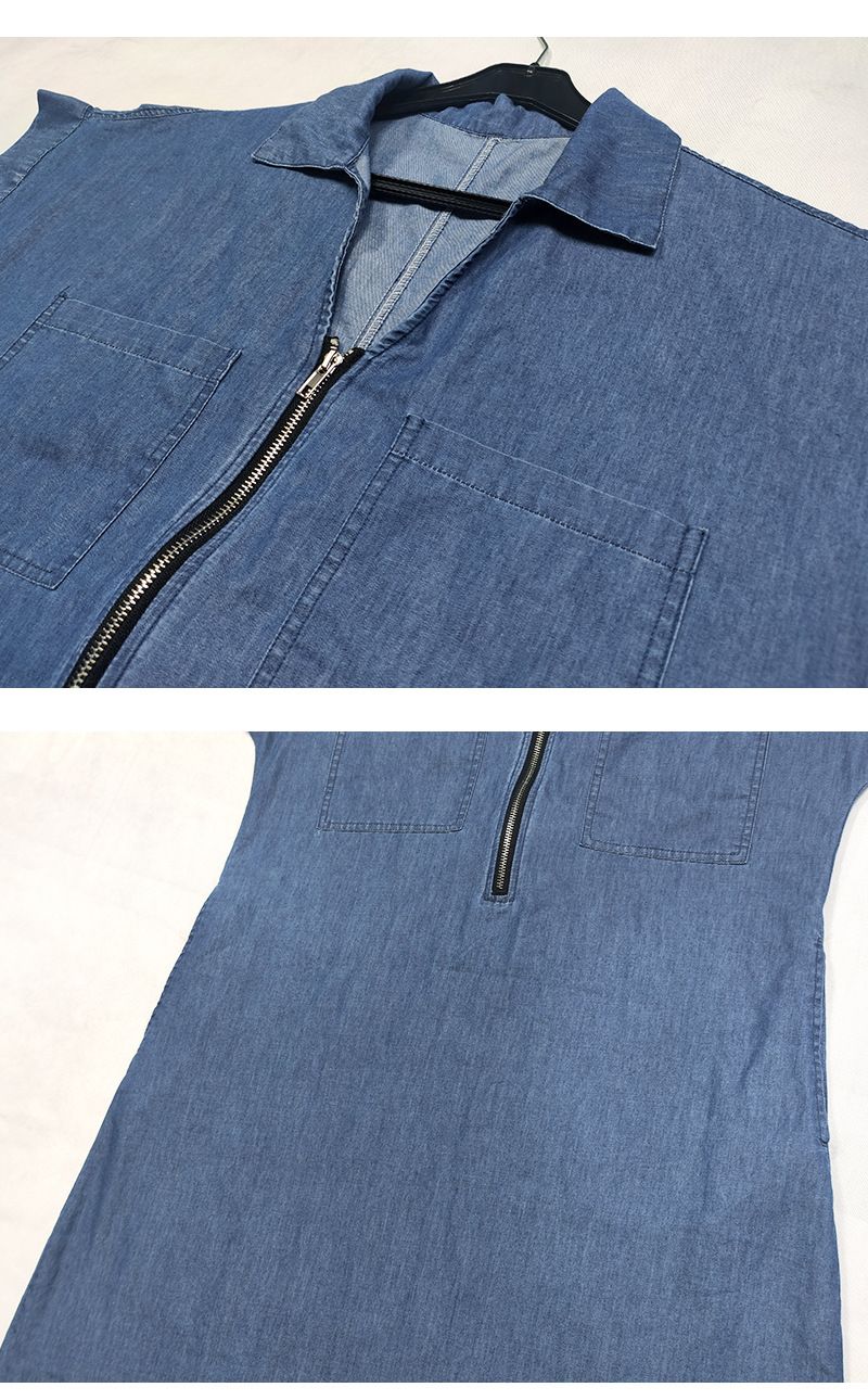 2023 new dress soft loose simple and comfortable summer style women's v-neck zipper long skirt_voghion.com