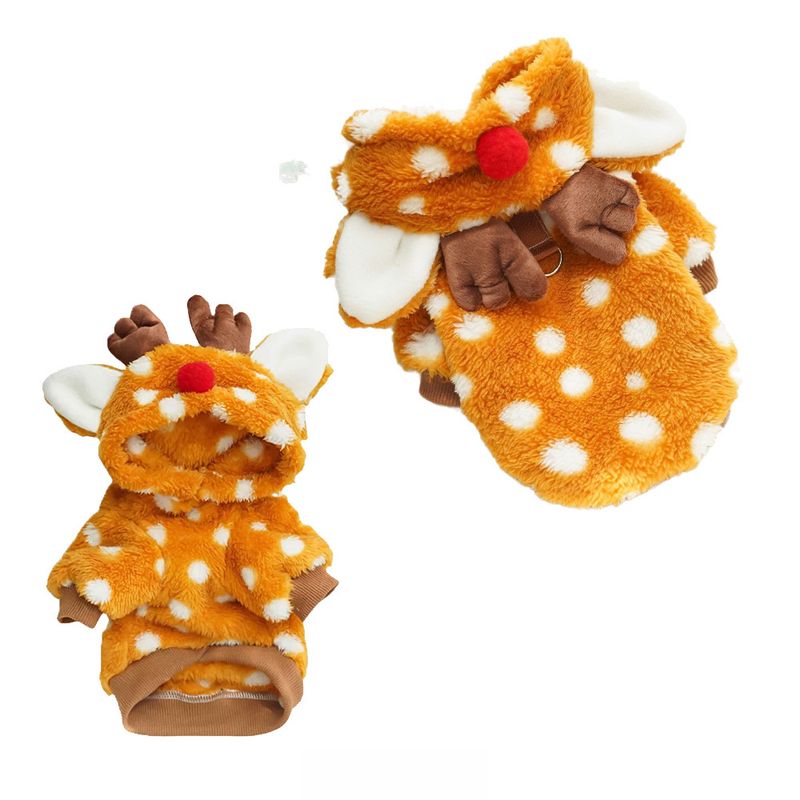 Autumn Winter Pet Supplies Cat Christmas Clothes Reindeer Fleece Medium Dog Bichon French Bulldog Corgi Costume_voghion.com