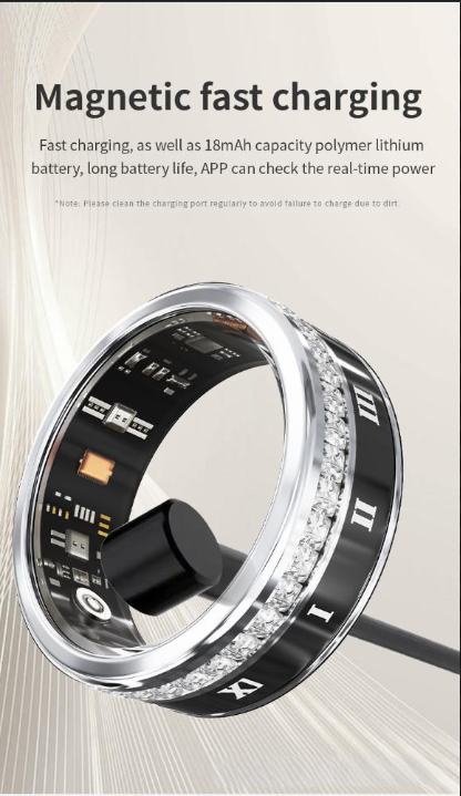 Smart Electronics Ring Titan Stahlring Männer und Frauen personalisierte Ehering Schmuck Bluetooth wasserdicht Schrittzähler Schlaf Herzfrequenz_voghion.com