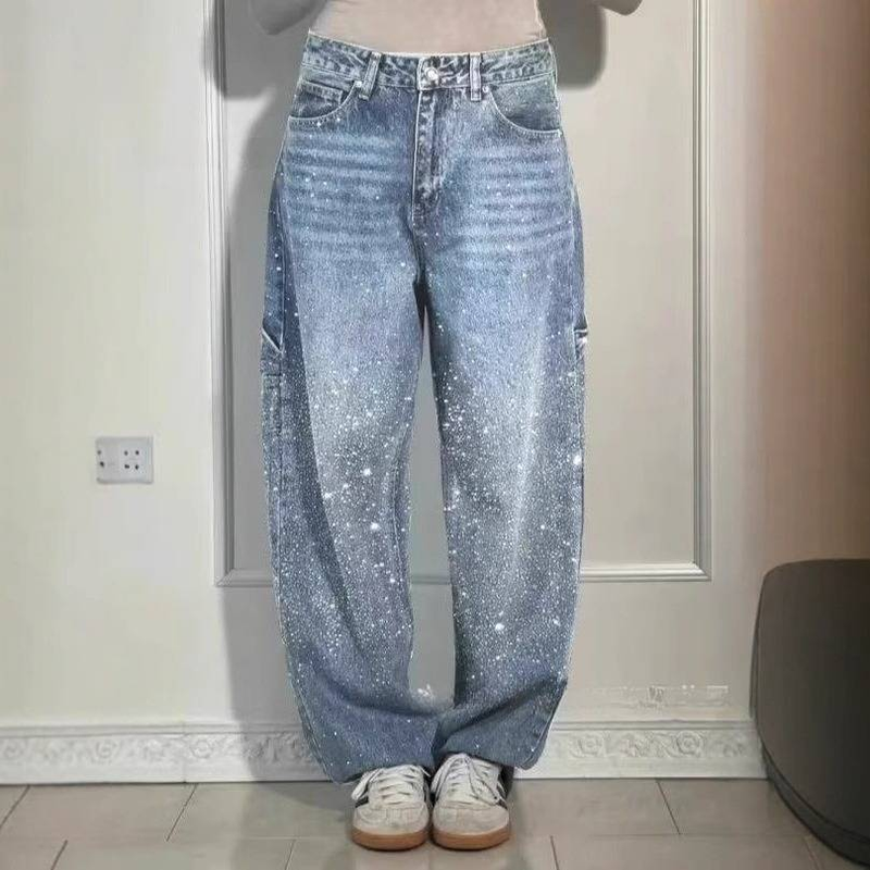 Vêtements pour femmes Printemps Nouveau simple lâche jeans droits femmes_voghion.com